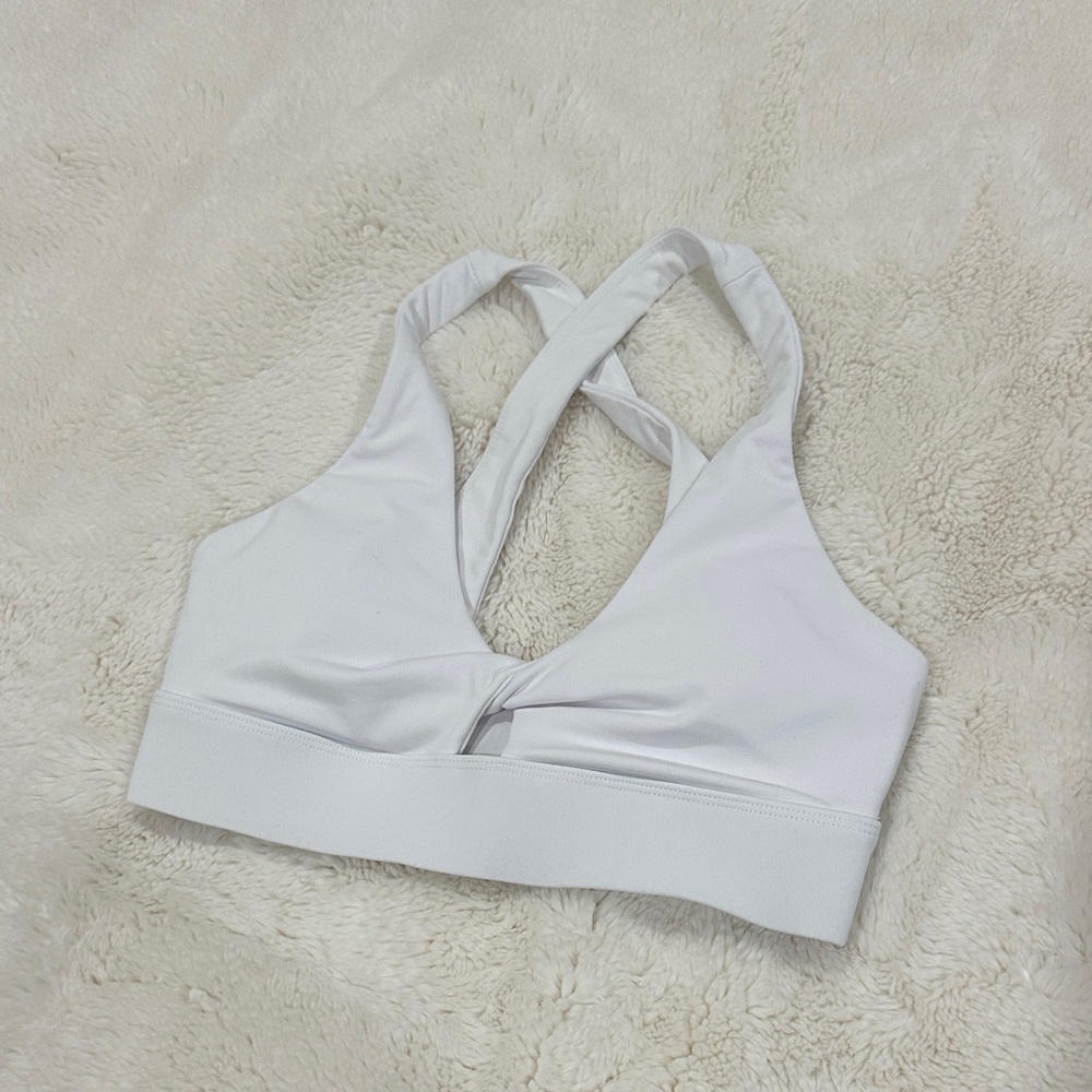 Women's White Fabletics Sports Bra
